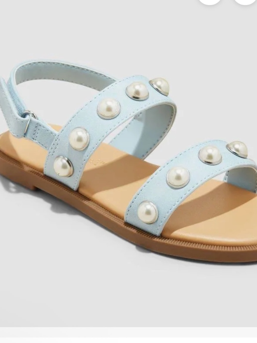 Cat & Jack Toddler Pearl Strap Sandals - Light Blue and Tan